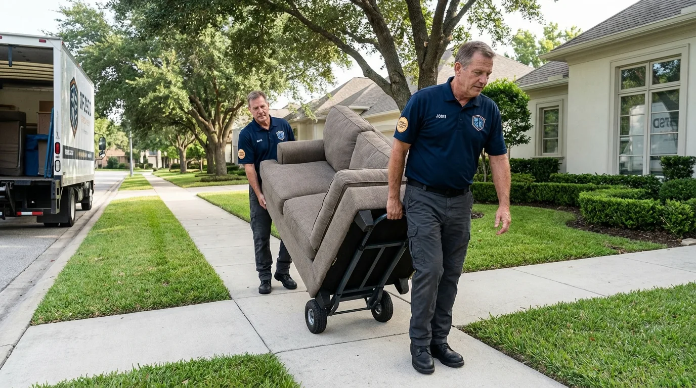 Local residential moving crew loading furniture in Blairsville, GA